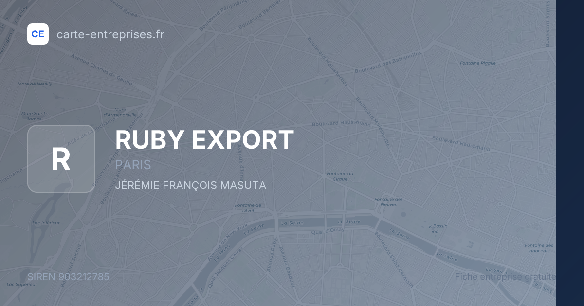 RUBY EXPORT — 903212785 — fiche entreprise