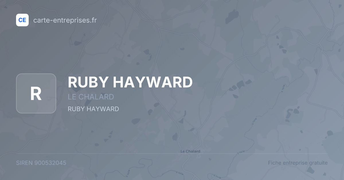 RUBY HAYWARD — 900532045 — fiche entreprise