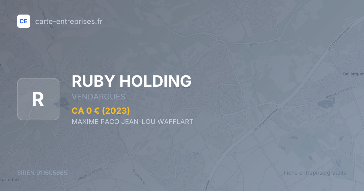 RUBY HOLDING — 911605665 — fiche entreprise