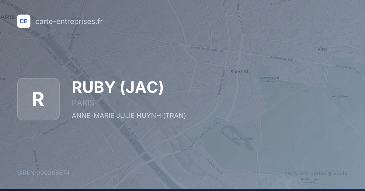 RUBY (JAC) — 990268674 — fiche entreprise