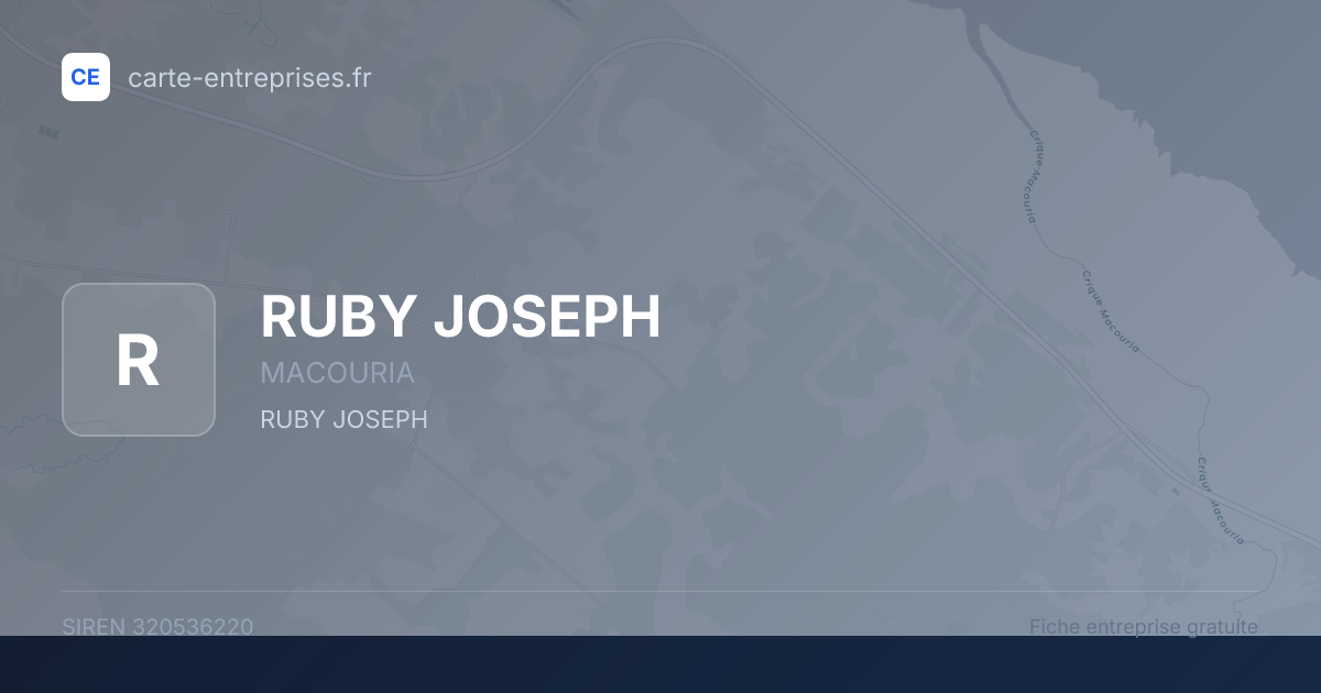 RUBY JOSEPH — 320536220 — fiche entreprise