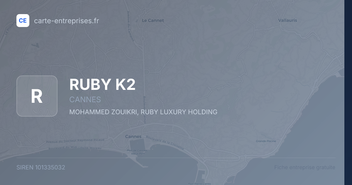 RUBY K2 — 101335032 — fiche entreprise