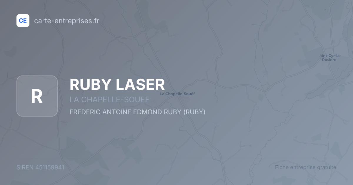 RUBY LASER — 451159941 — fiche entreprise