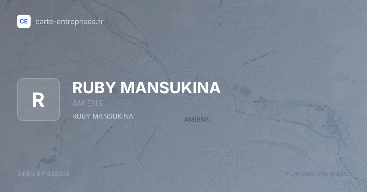 RUBY MANSUKINA — 841438898 — fiche entreprise