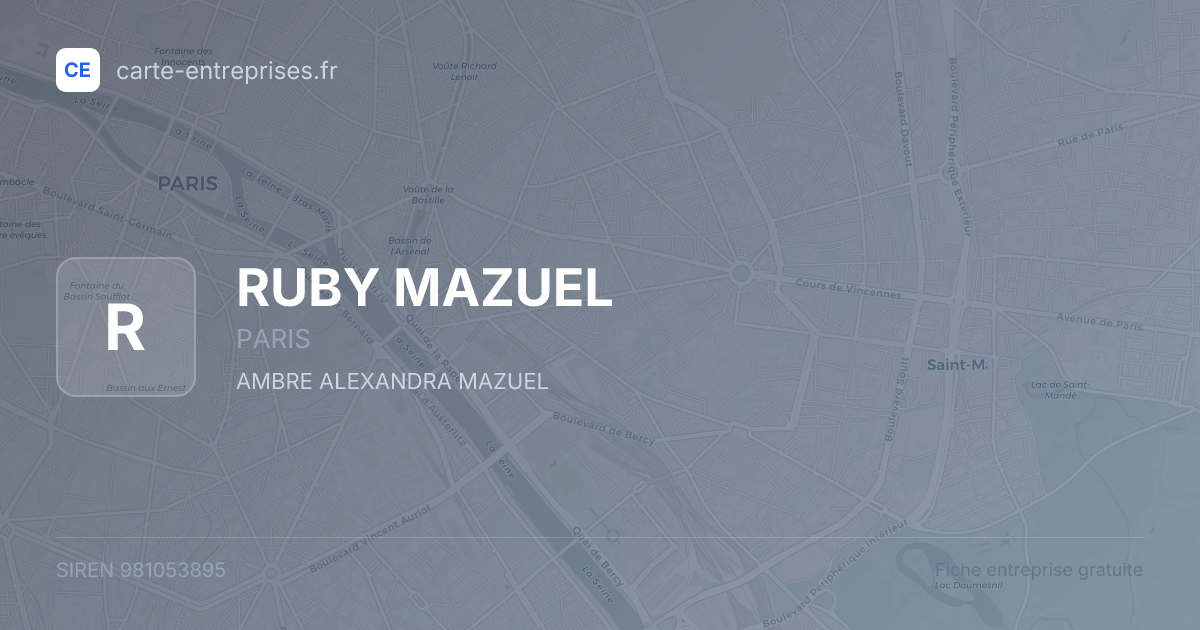RUBY MAZUEL — 981053895 — fiche entreprise