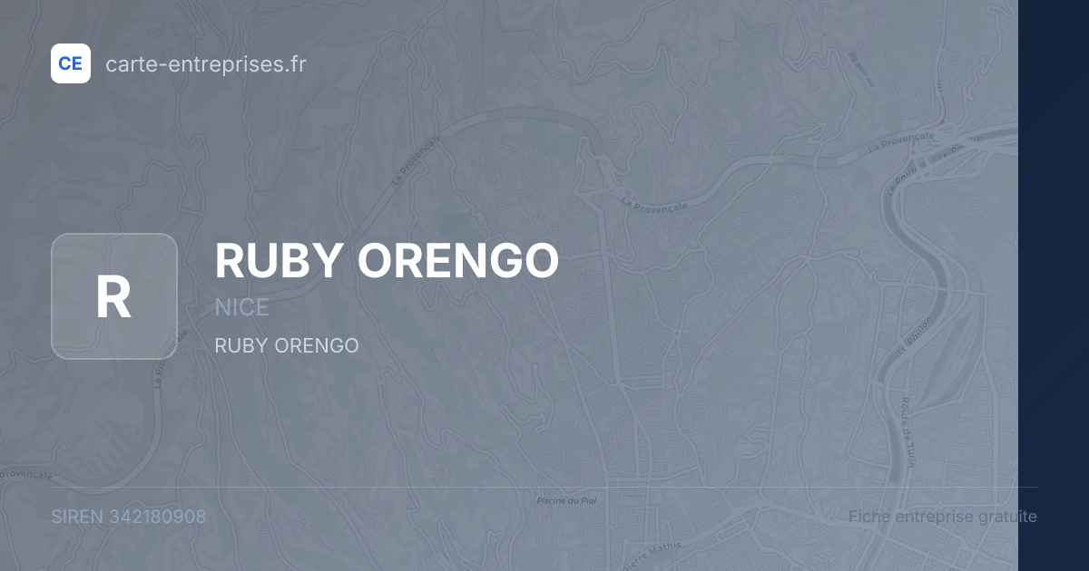 RUBY ORENGO — 342180908 — fiche entreprise