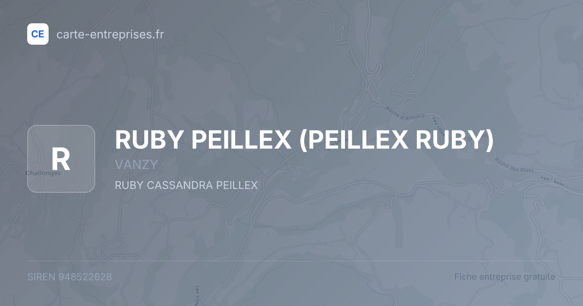 RUBY PEILLEX (PEILLEX RUBY) — 948522628 — fiche entreprise