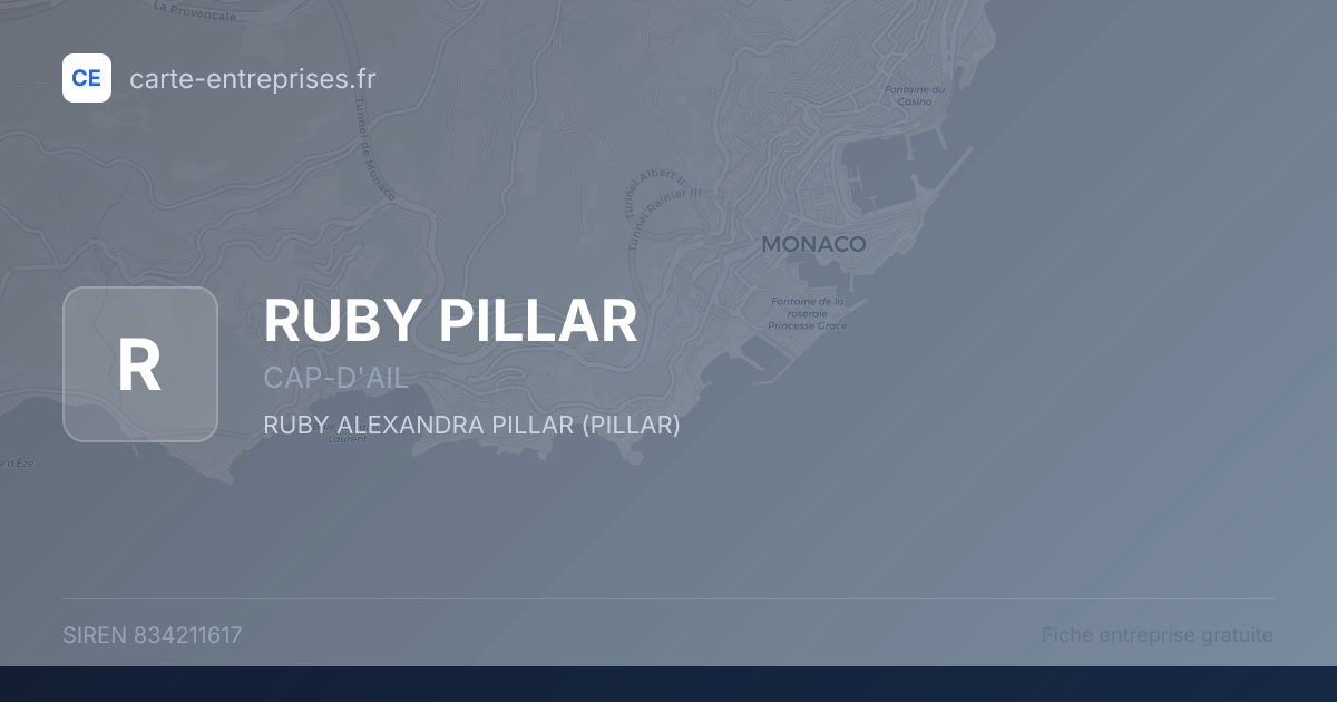 RUBY PILLAR — 834211617 — fiche entreprise