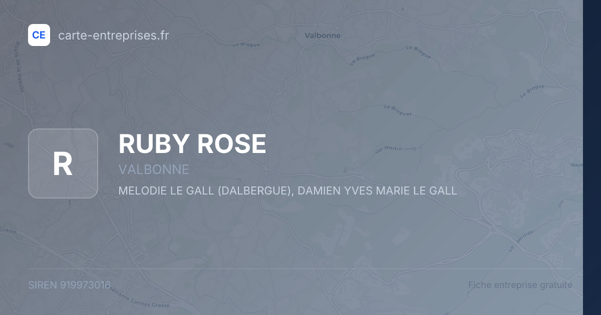 RUBY ROSE — 919973016 — fiche entreprise