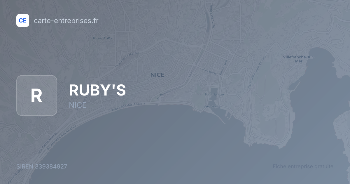 RUBY'S — 339384927 — fiche entreprise