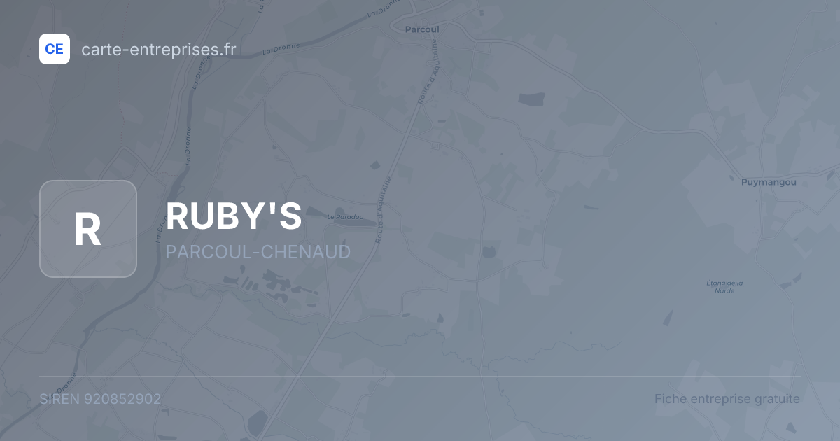 RUBY'S — 920852902 — fiche entreprise
