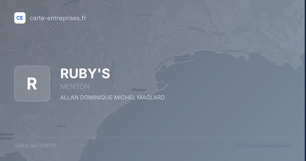 RUBY'S — 947918173 — fiche entreprise