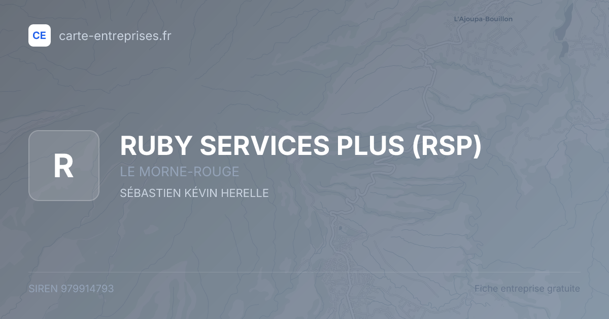 RUBY SERVICES PLUS (RSP) — 979914793 — fiche entreprise