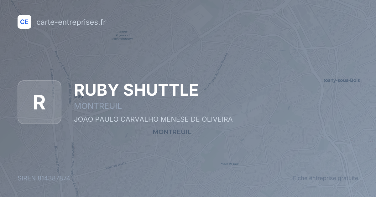 RUBY SHUTTLE — 814387874 — fiche entreprise