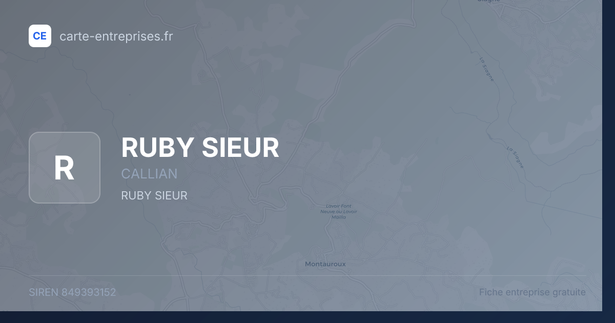 RUBY SIEUR — 849393152 — fiche entreprise
