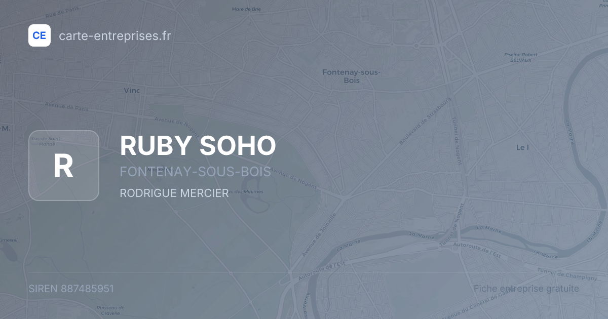RUBY SOHO — 887485951 — fiche entreprise