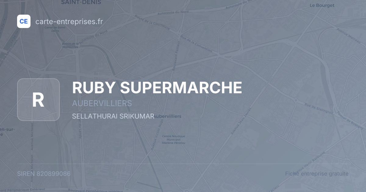 RUBY SUPERMARCHE — 820899086 — fiche entreprise