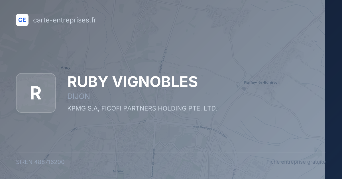 RUBY VIGNOBLES — 488716200 — fiche entreprise