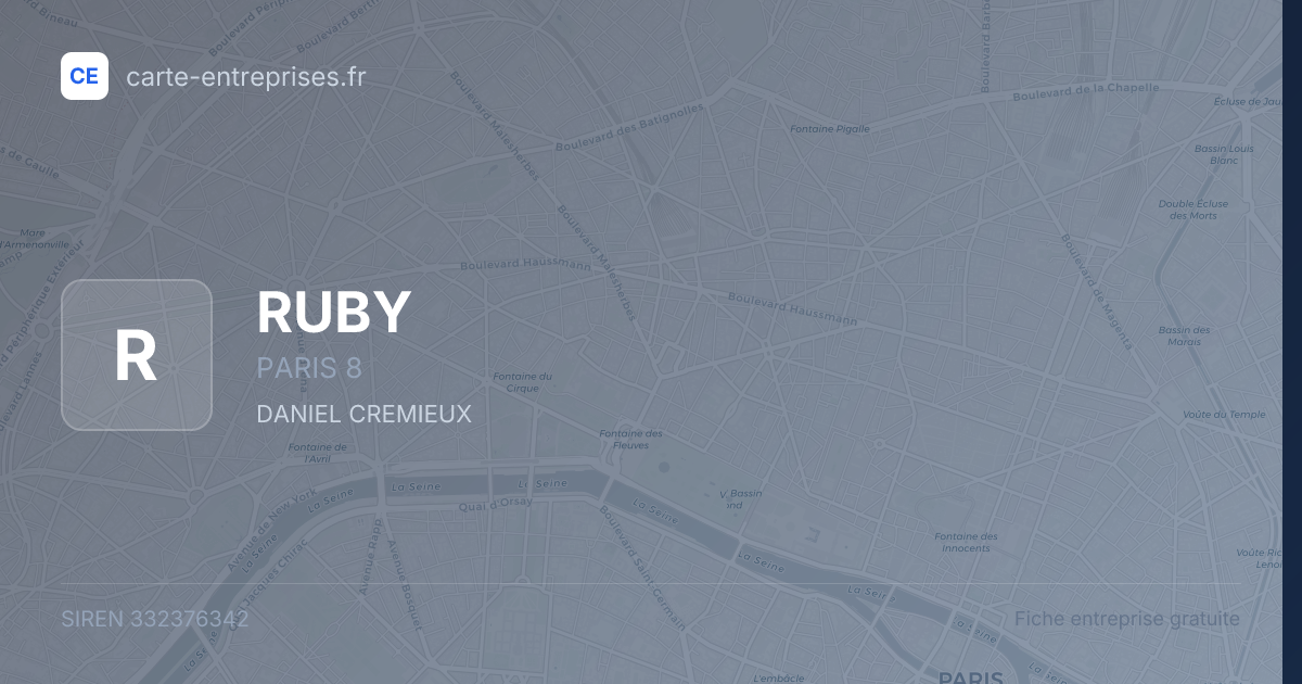 RUBY — 332376342 — fiche entreprise
