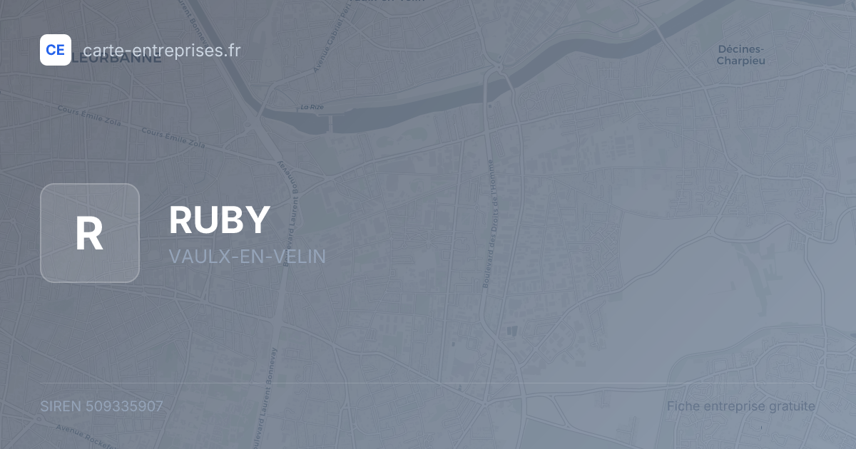 RUBY — 509335907 — fiche entreprise