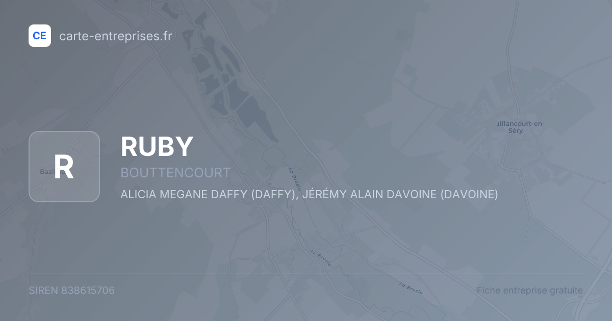 RUBY — 838615706 — fiche entreprise