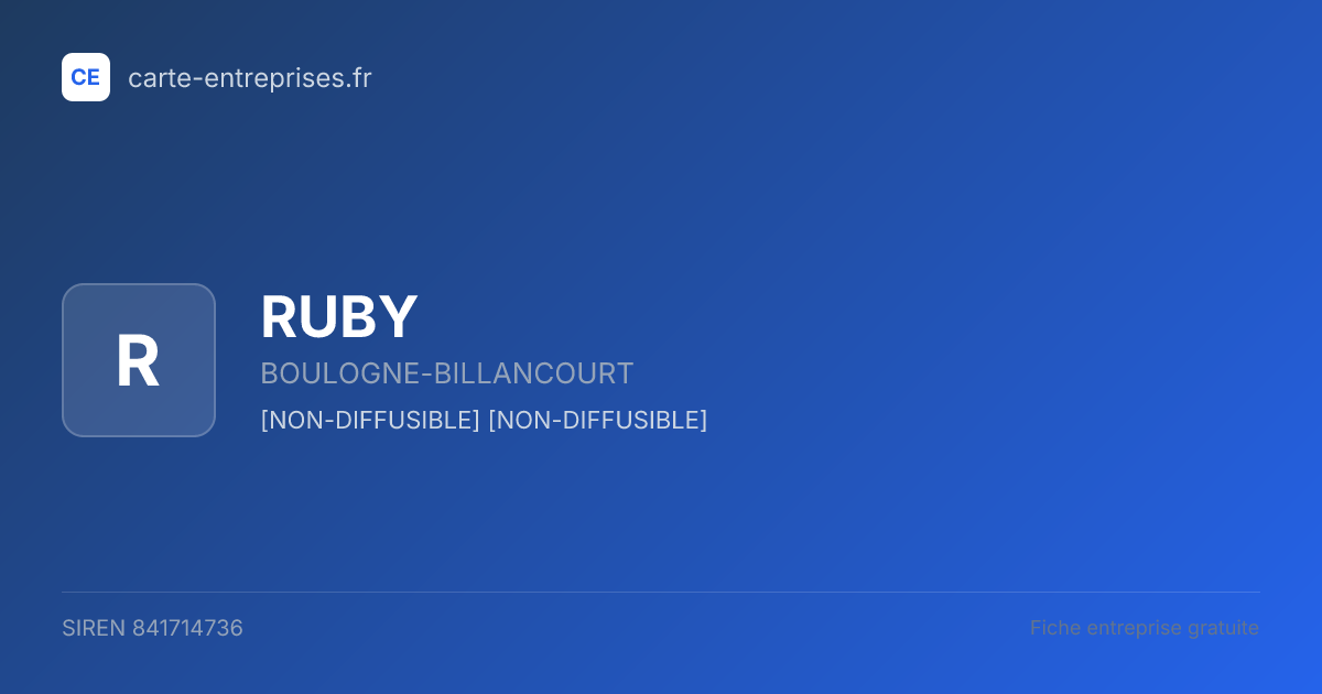 RUBY — 841714736 — fiche entreprise