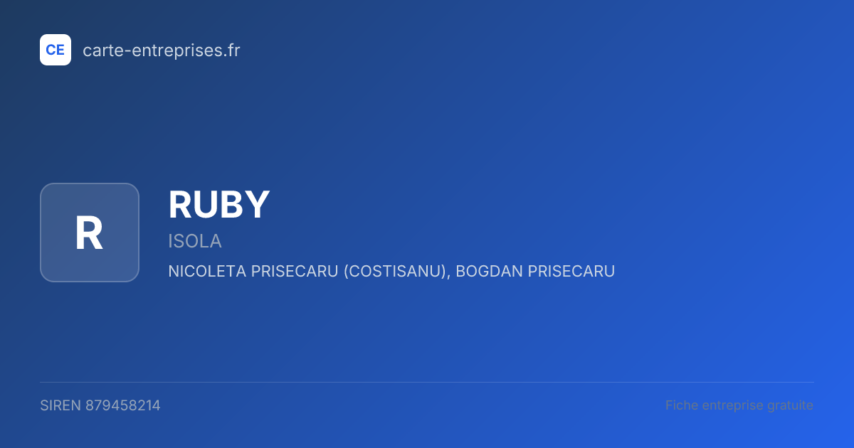 RUBY — 879458214 — fiche entreprise
