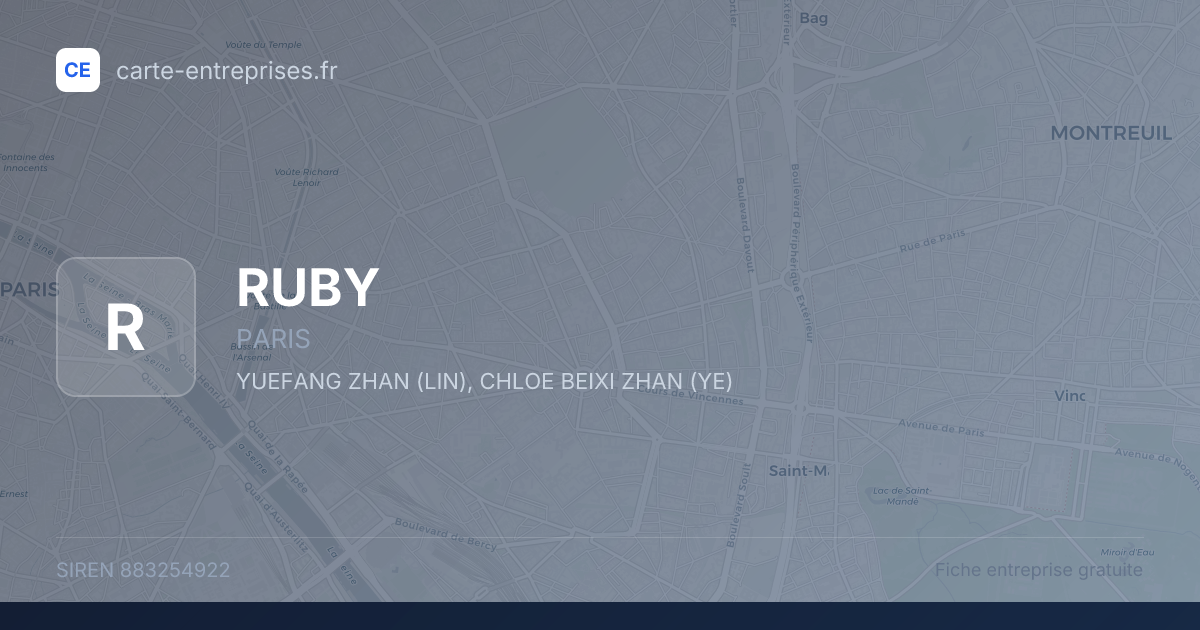 RUBY — 883254922 — fiche entreprise