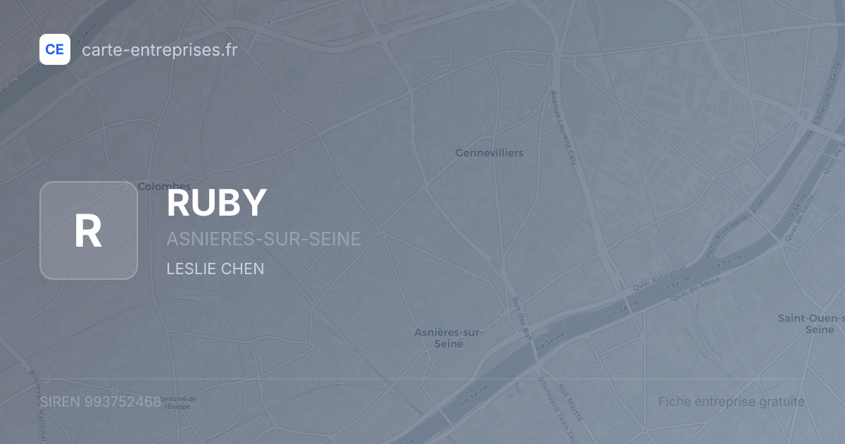 RUBY — 993752468 — fiche entreprise