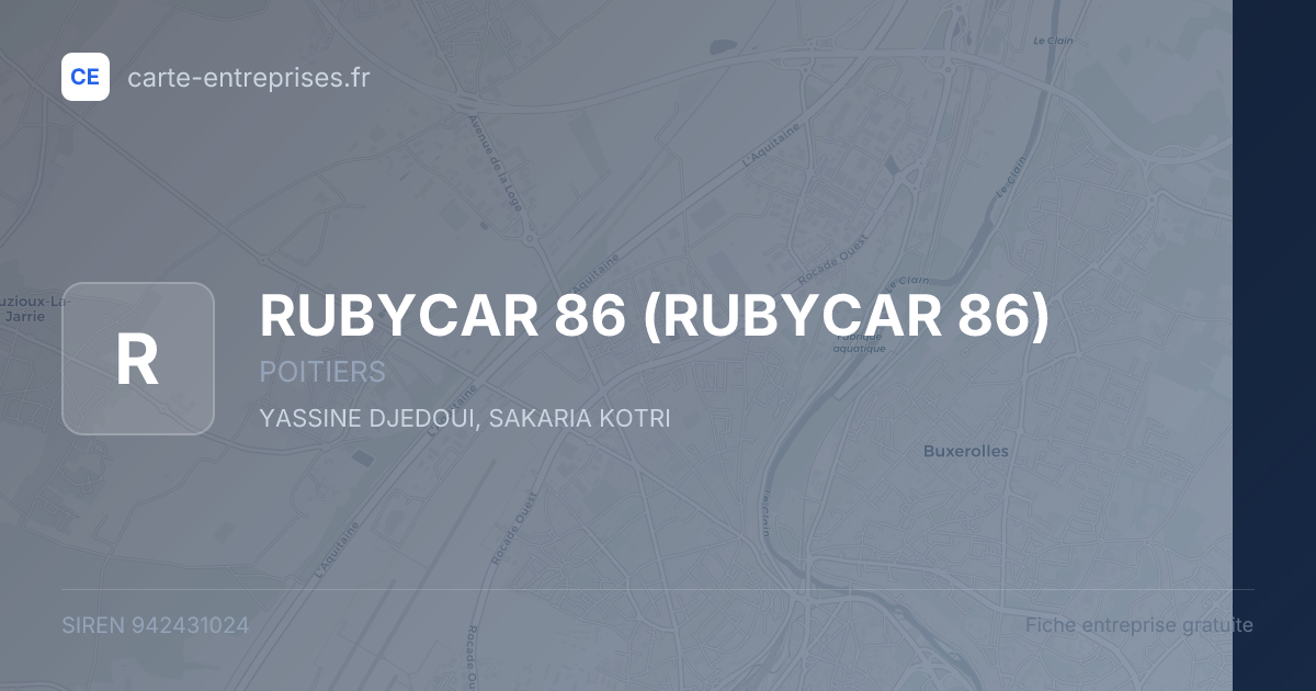 RUBYCAR 86 — 942431024 — fiche entreprise