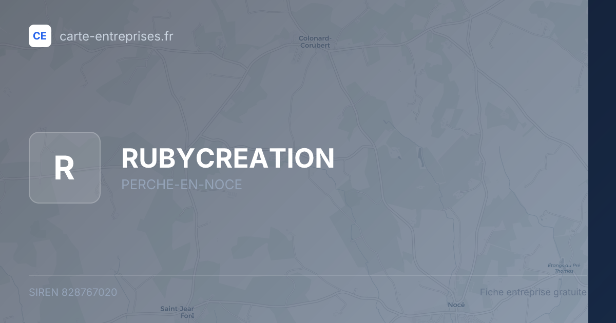 RUBYCREATION — 828767020 — fiche entreprise
