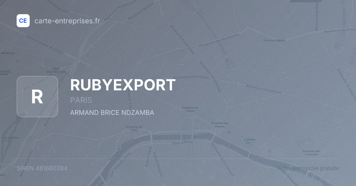 RUBYEXPORT — 481660264 — fiche entreprise
