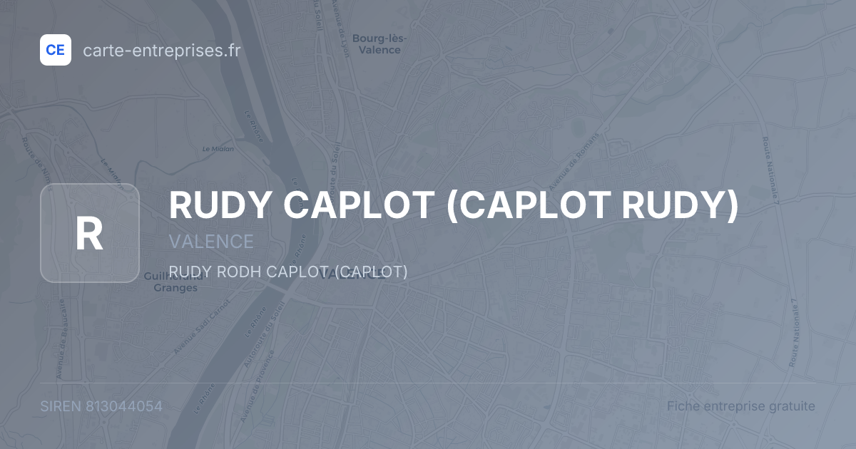 RUDY CAPLOT (CAPLOT RUDY) — 813044054 — fiche entreprise