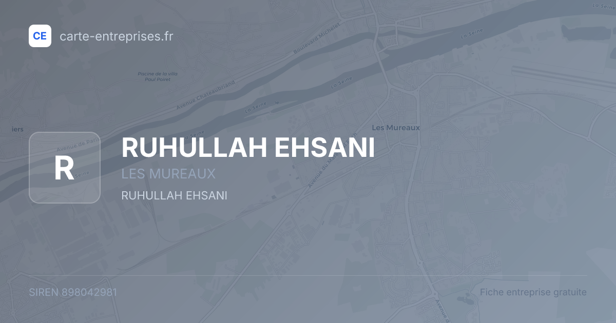 RUHULLAH EHSANI — 898042981 — fiche entreprise