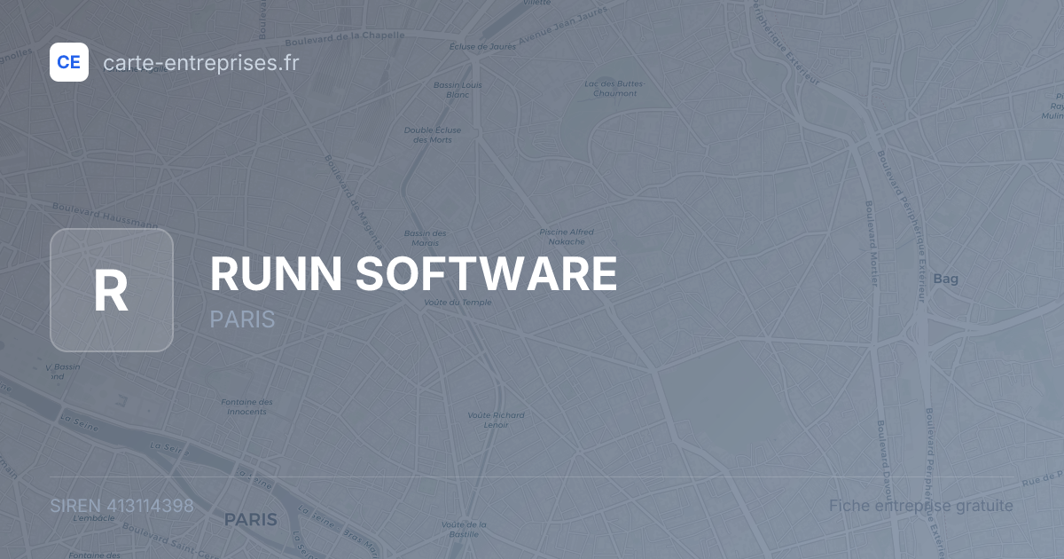 RUNN SOFTWARE — 413114398 — fiche entreprise