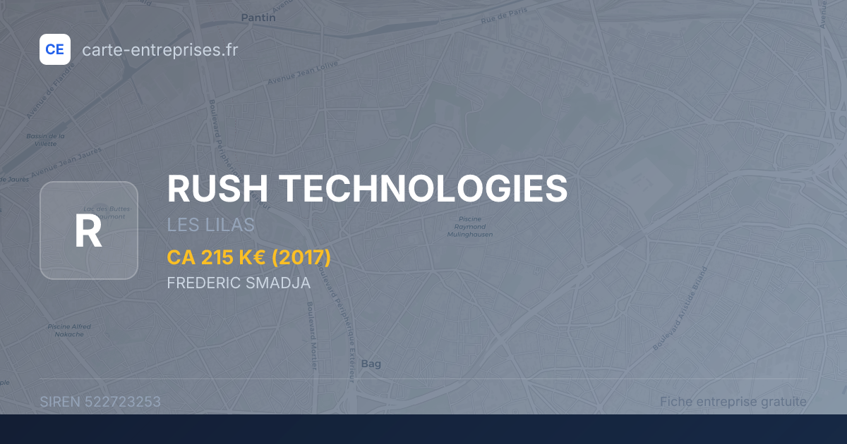 RUSH TECHNOLOGIES — 522723253 — fiche entreprise