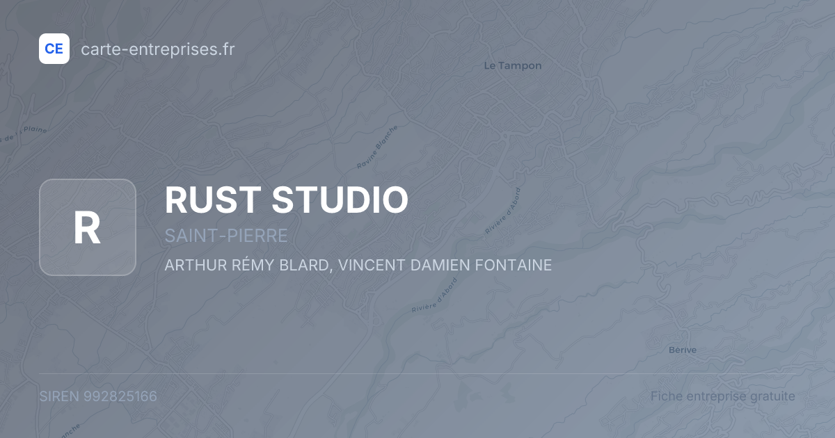 RUST STUDIO — 992825166 — fiche entreprise