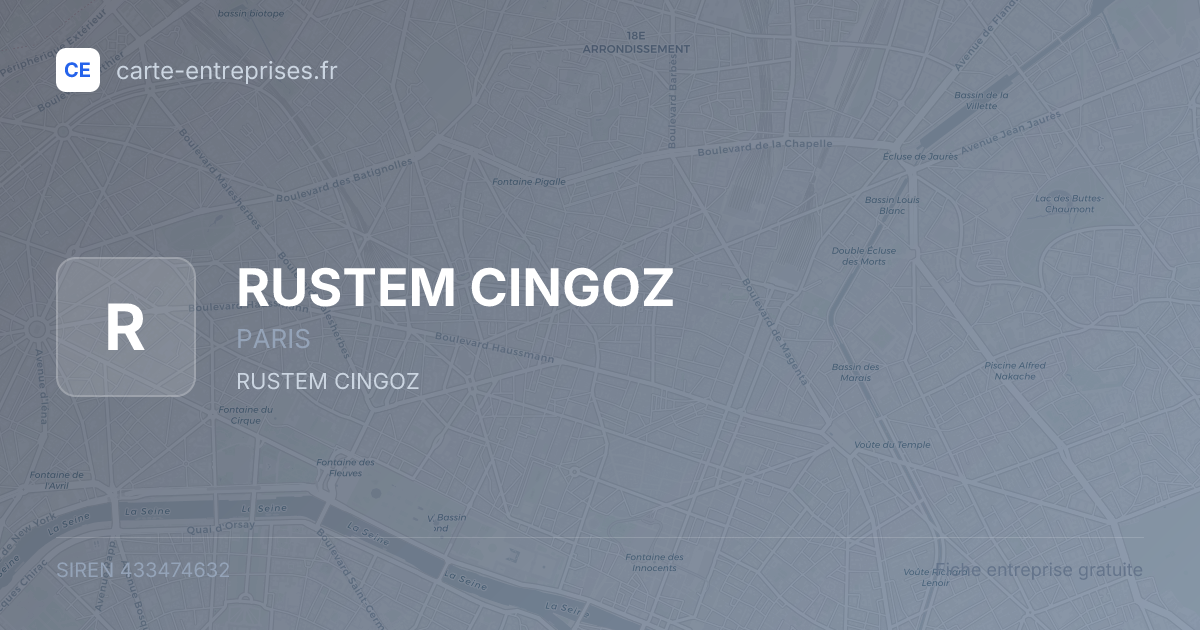 RUSTEM CINGOZ — 433474632 — fiche entreprise