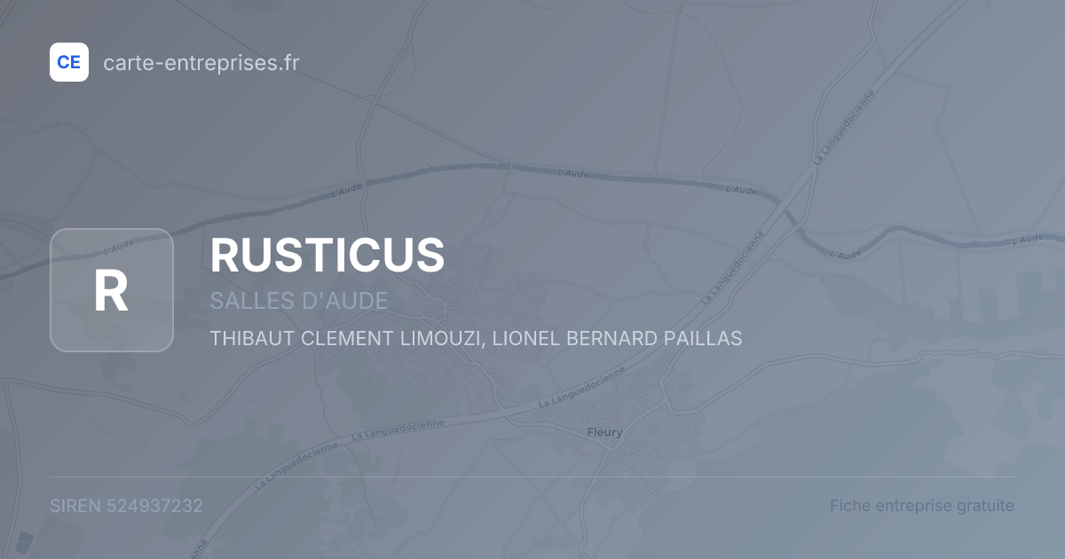 RUSTICUS — 524937232 — fiche entreprise