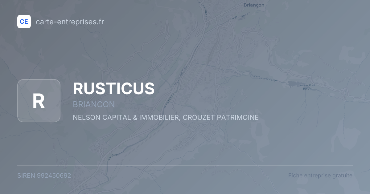 RUSTICUS — 992450692 — fiche entreprise