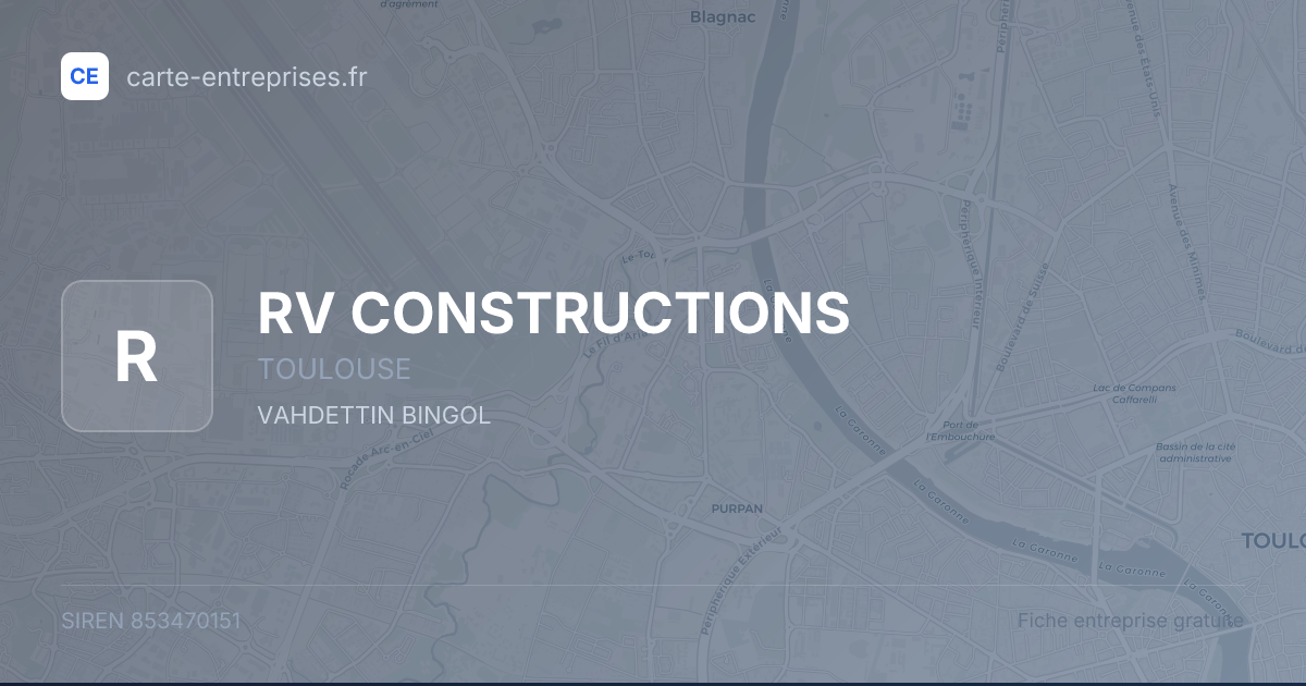 RV CONSTRUCTIONS — 853470151 — fiche entreprise