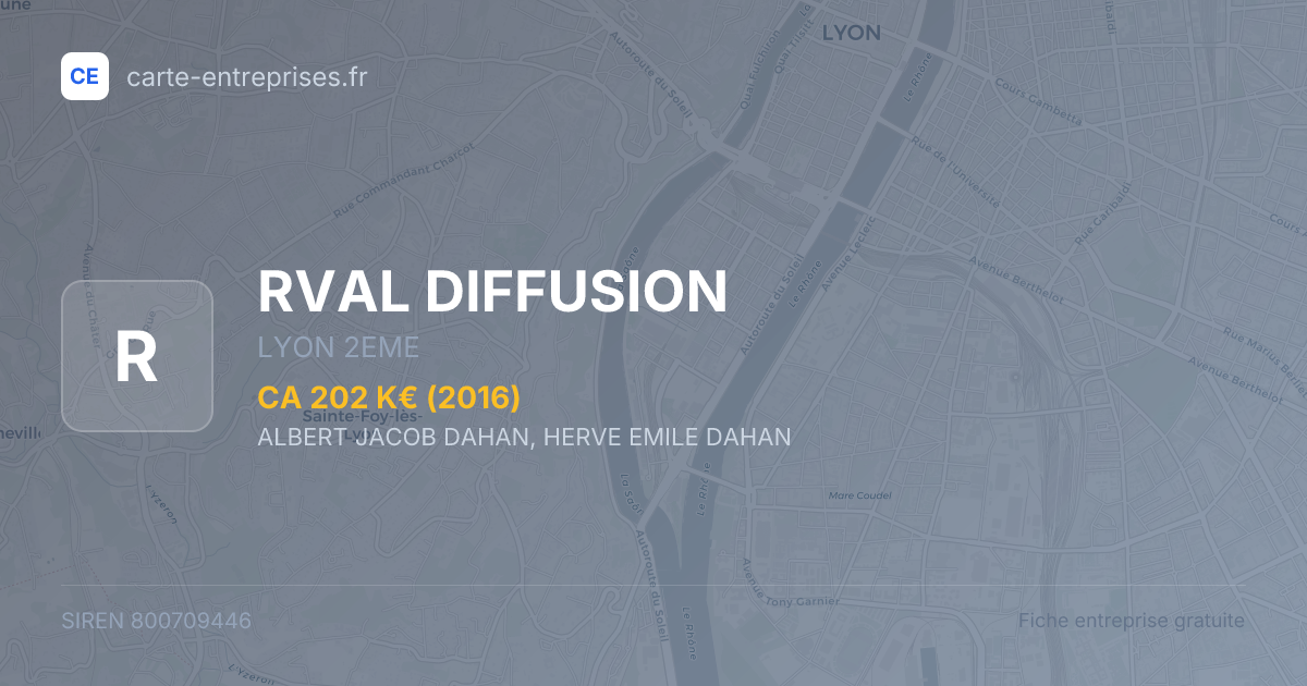 RVAL DIFFUSION — 800709446 — fiche entreprise
