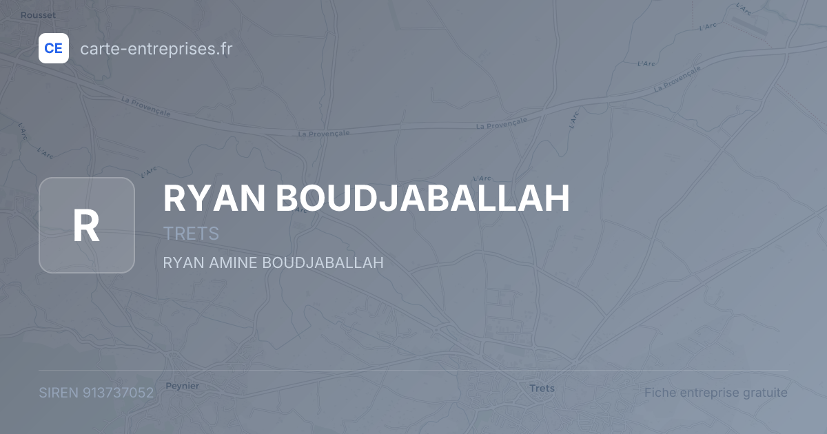RYAN BOUDJABALLAH — 913737052 — fiche entreprise