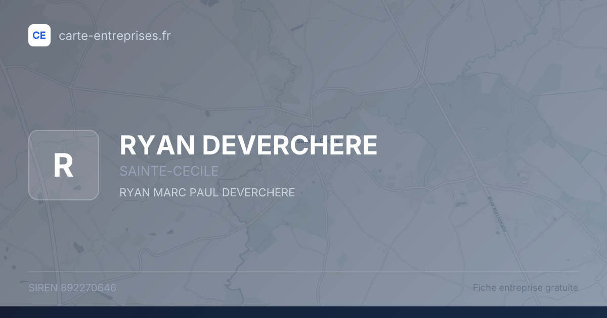 RYAN DEVERCHERE — 892270646 — fiche entreprise