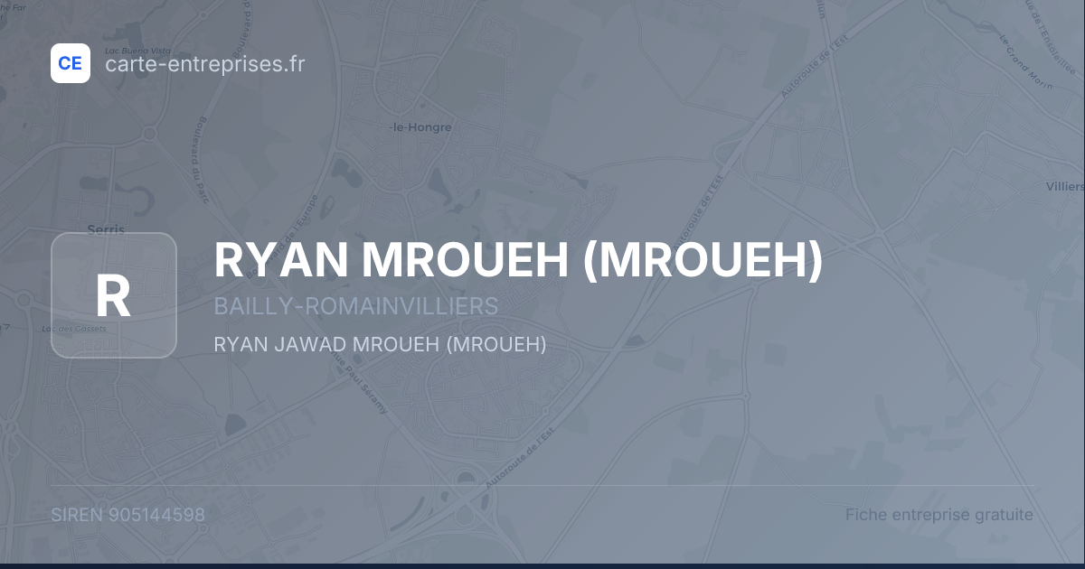 RYAN MROUEH (MROUEH) — 905144598 — fiche entreprise