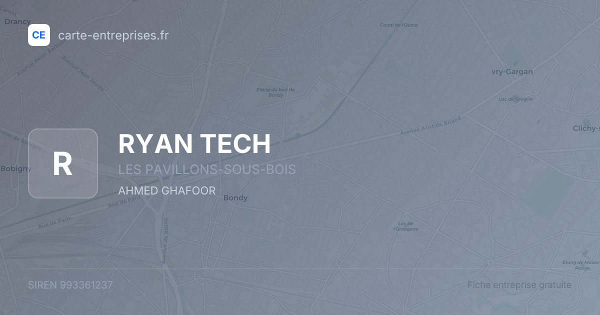 RYAN TECH — 993361237 — fiche entreprise