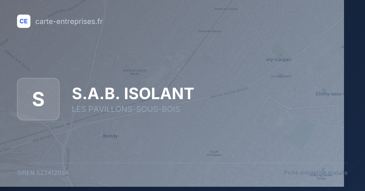 S.A.B. ISOLANT — 523412054 — fiche entreprise