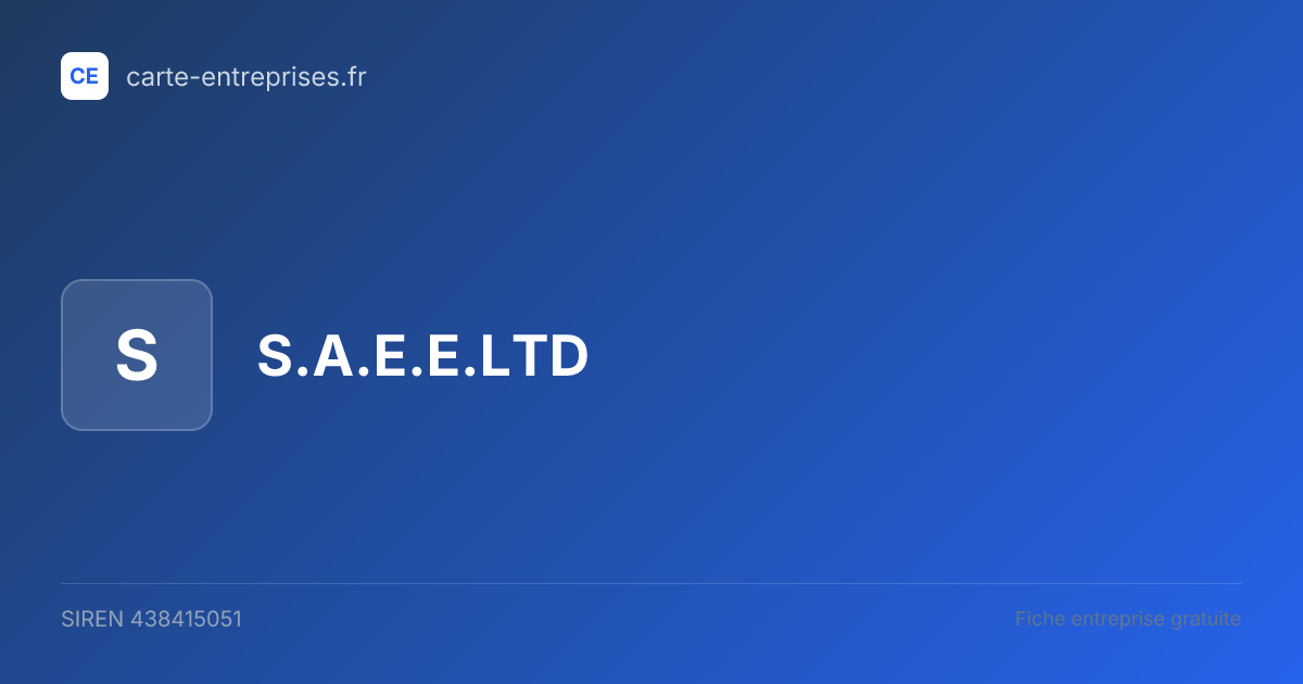 S.A.E.E.LTD — 438415051 — fiche entreprise