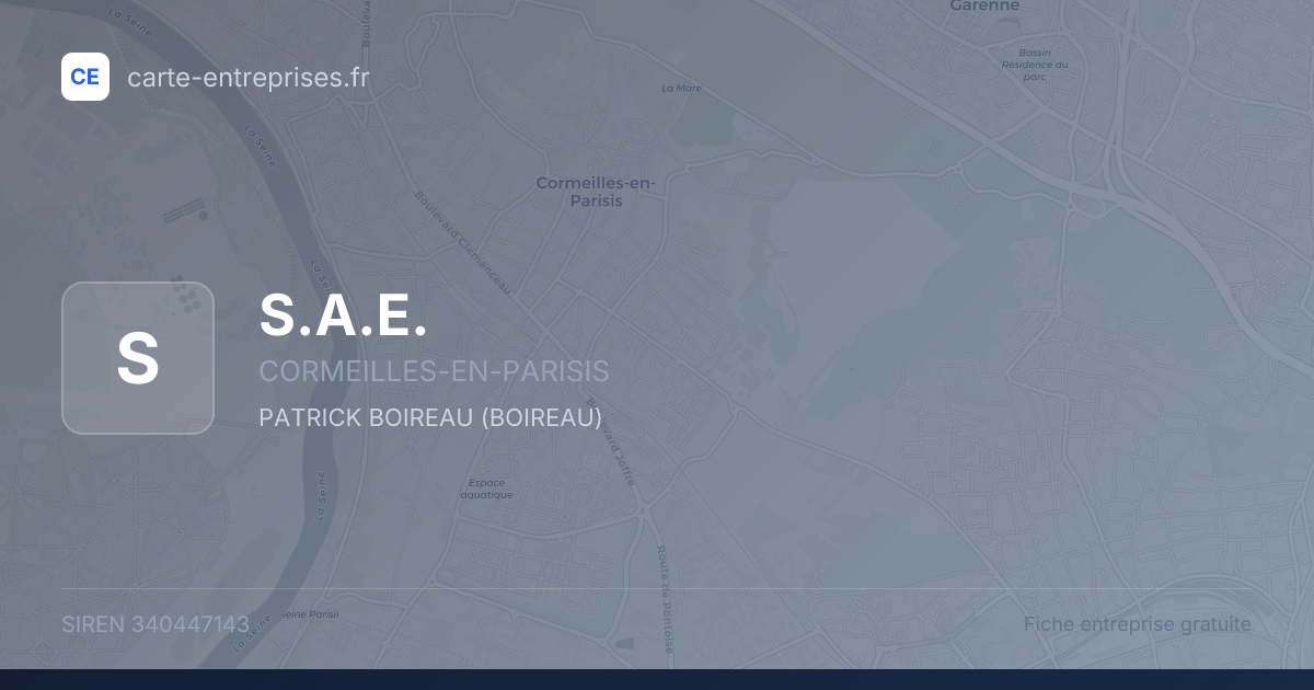 S.A.E. — 340447143 — fiche entreprise