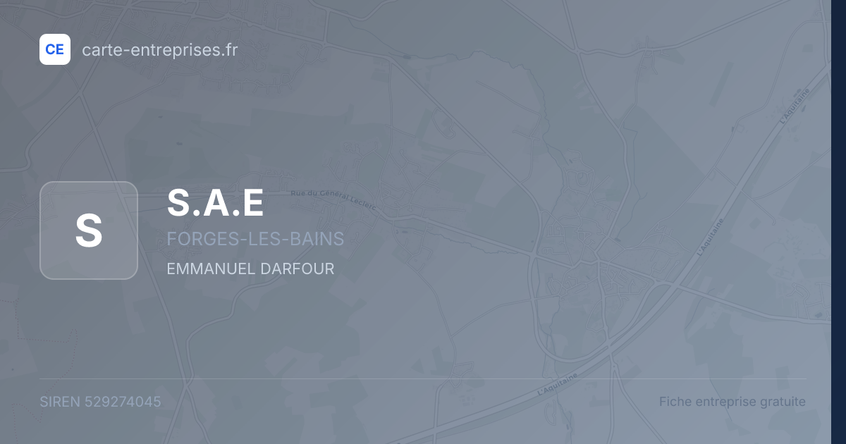 S.A.E — 529274045 — fiche entreprise